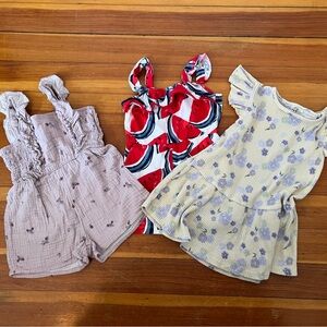 Lot of 3T summer rompers/dress